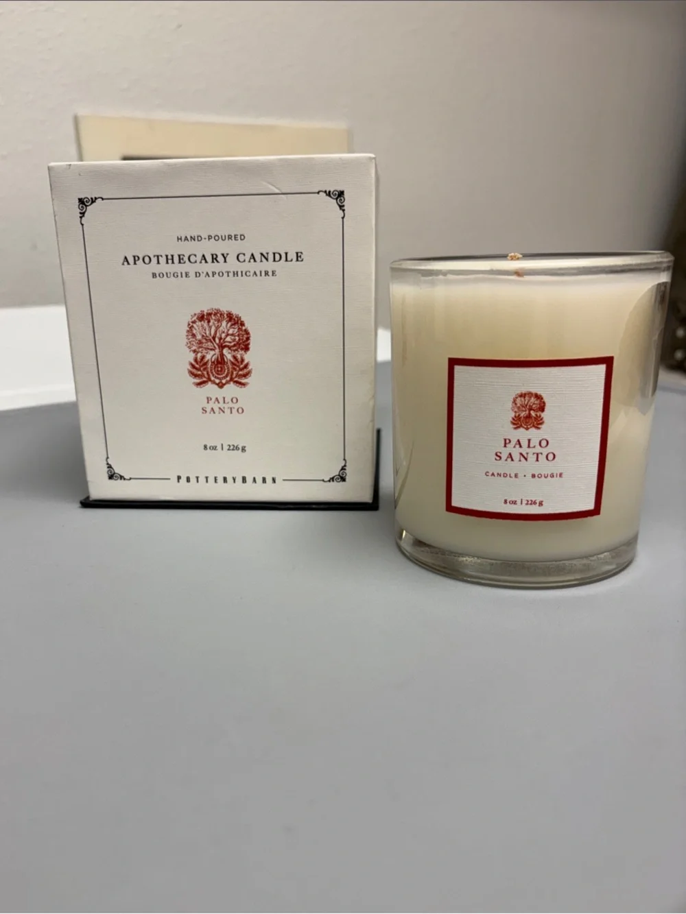 NIB Pottery Barn Palo Santo Candle – Cream in Glass Jar